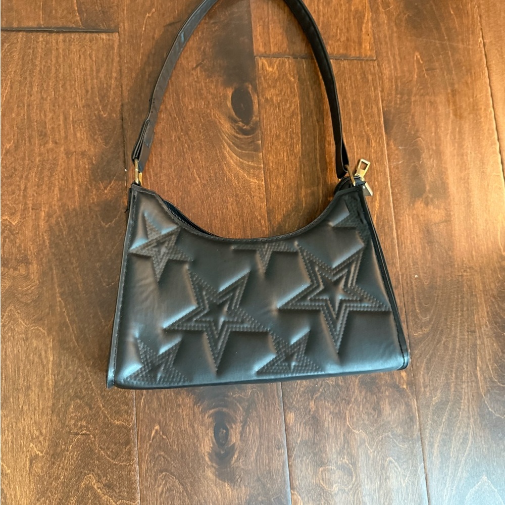 Black Star Embossed Shoulder Bag